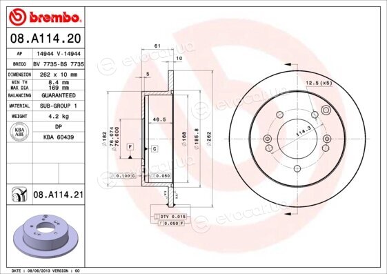 Brembo 08.A114.20