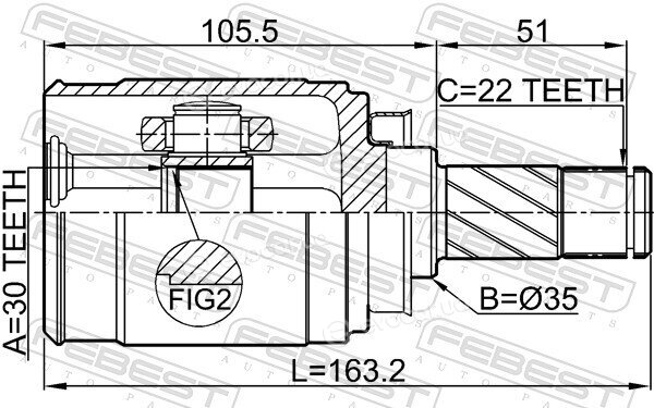 Febest 1011-T300RH