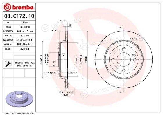 Brembo 08.C172.10