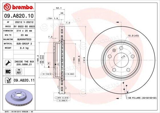 Brembo 09.A820.11