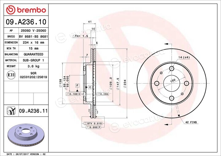 Brembo 09.A236.11