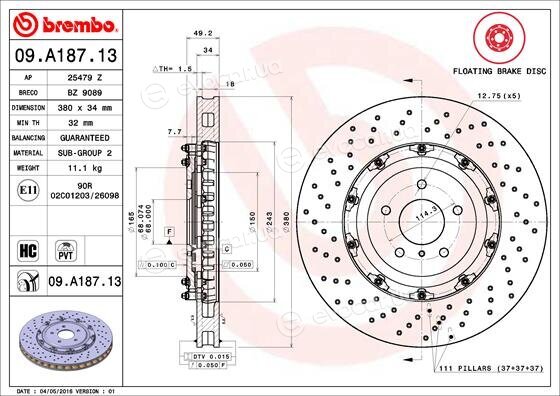 Brembo 09.A187.13