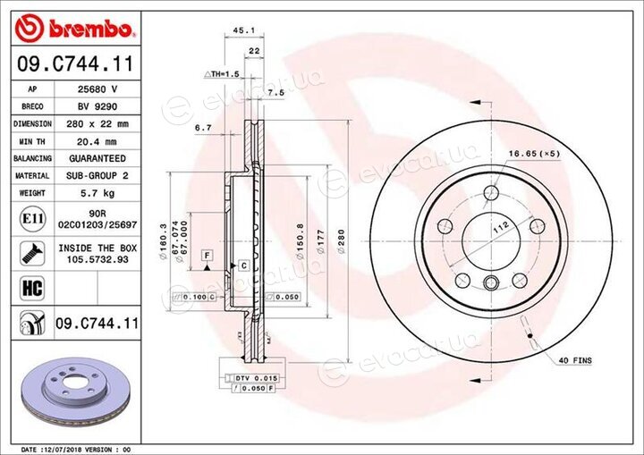 Brembo 09.C744.11