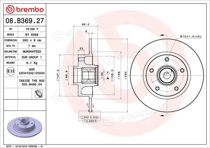 Brembo 08.B369.27