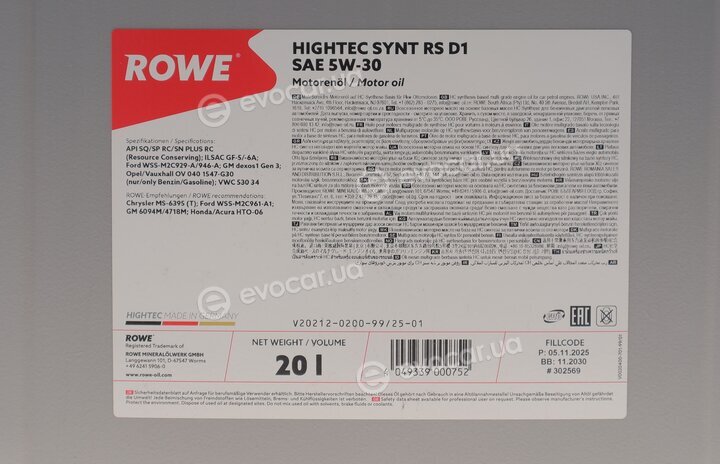 Rowe 20212-0200-99