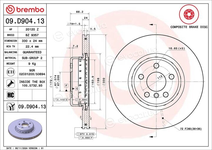 Brembo 09.D904.13