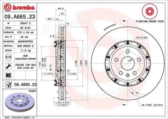 Brembo 09.A665.23