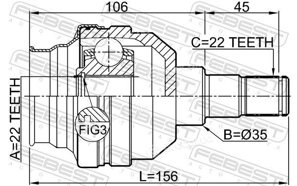 Febest 1011-T255LH