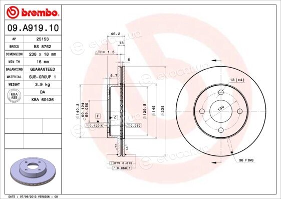 Brembo 09.A919.10