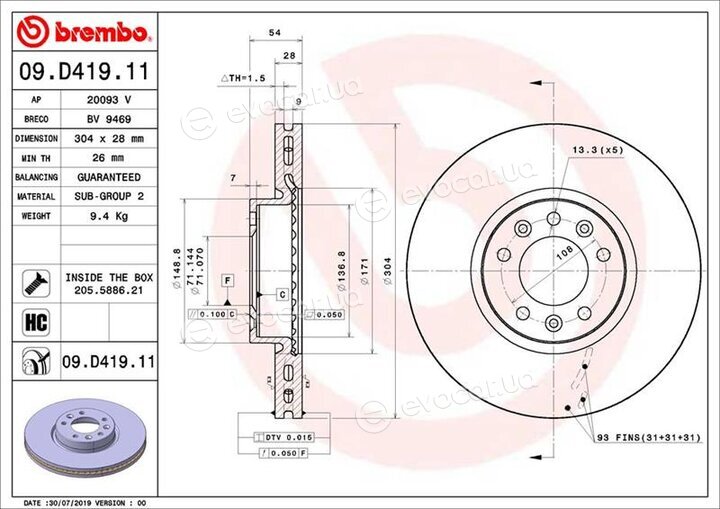 Brembo 09.D419.11