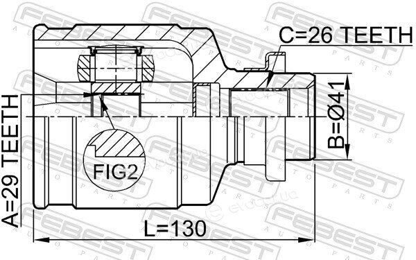 Febest 0411-CU204WD