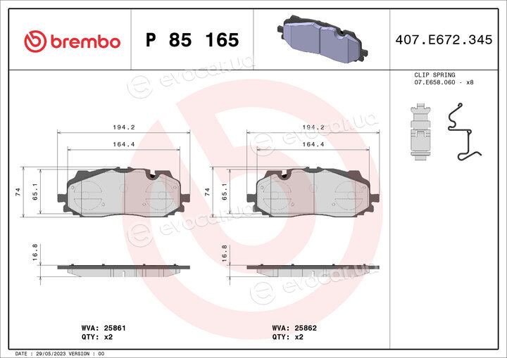 Brembo P 85 165X