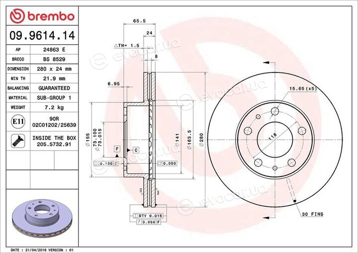 Brembo 09.9614.14