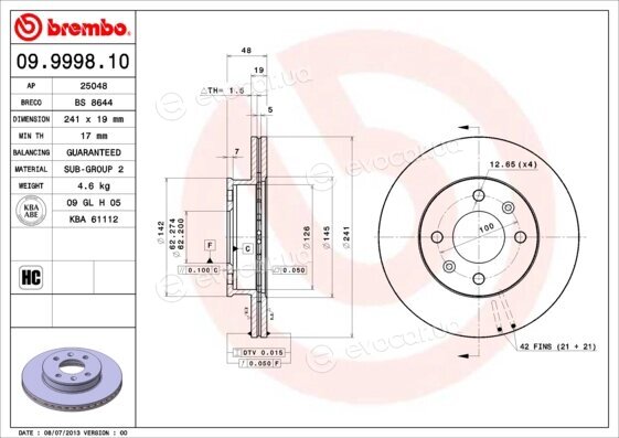 Brembo 09.9998.10