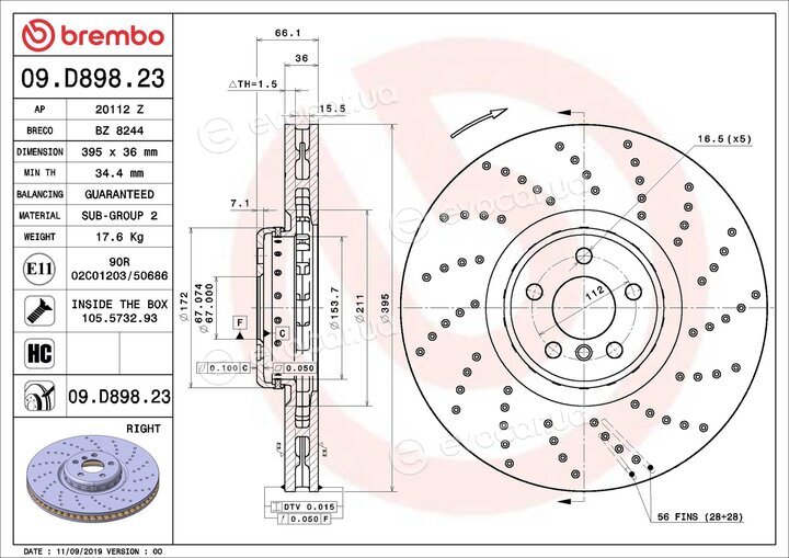 Brembo 09.D898.23