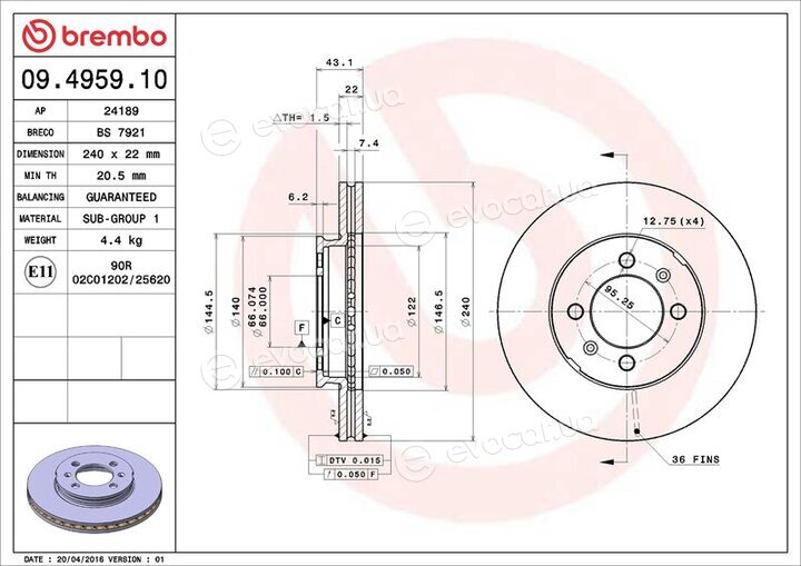 Brembo 09.4959.10