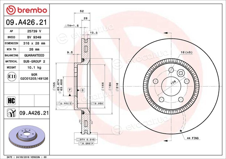 Brembo 09.A426.21