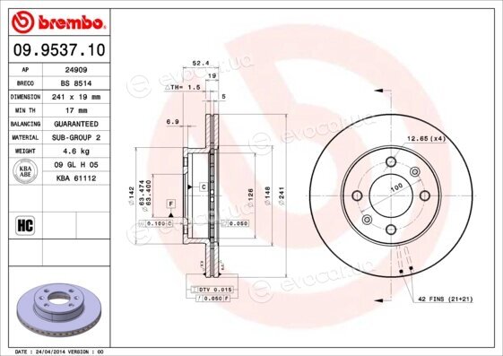 Brembo 09.9537.10