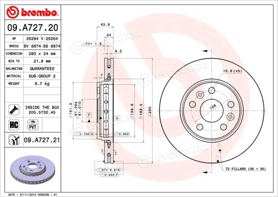 Brembo 09.A727.21