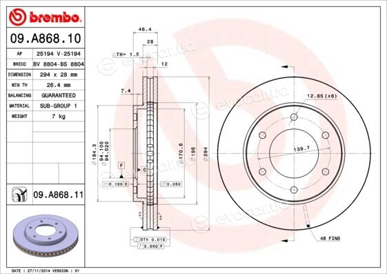 Brembo 09.A868.10