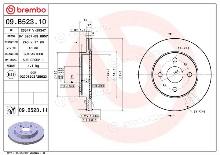 Brembo 09.B523.10