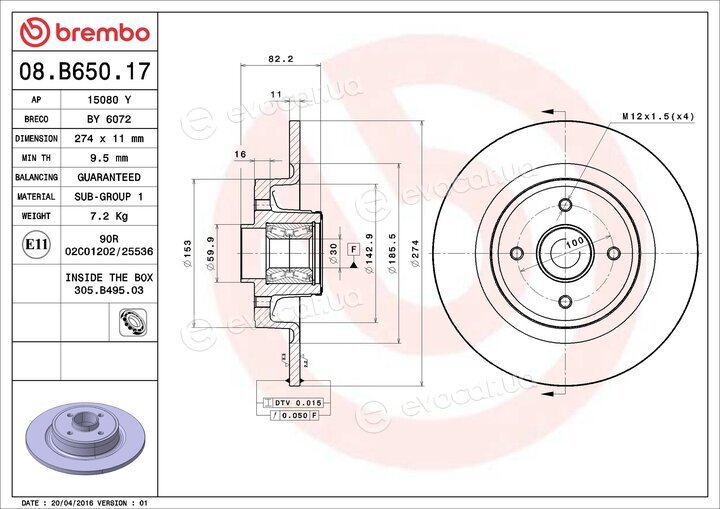 Brembo 08.B650.17
