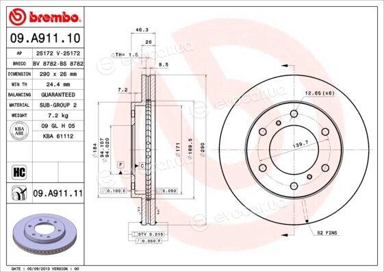 Brembo 09.A911.10