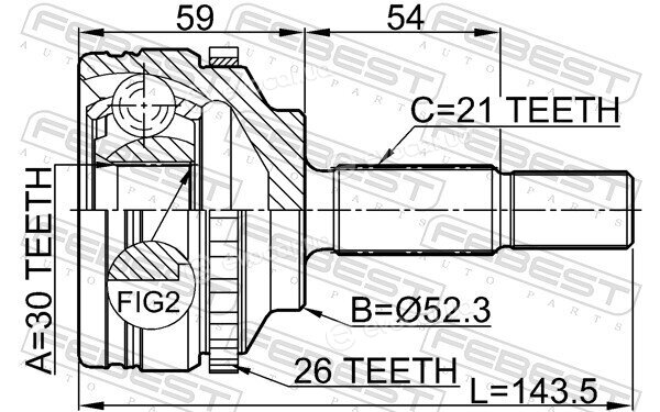 Febest 2410-LOGA26