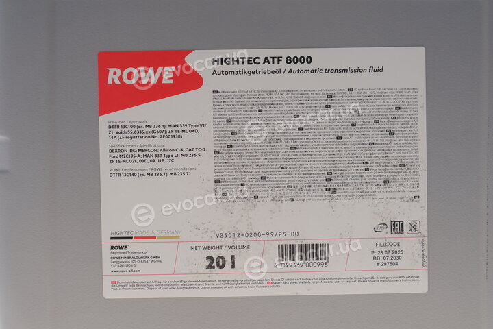 Rowe 25012-0200-99