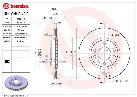 Brembo 09.A861.14