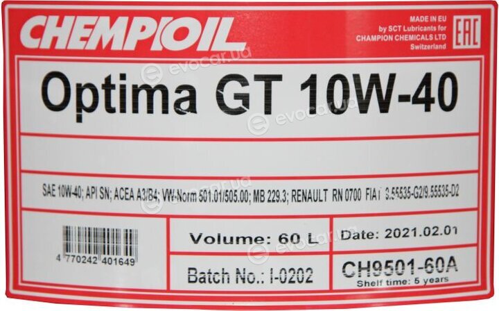 Chempioil CHOGT10W4060LM