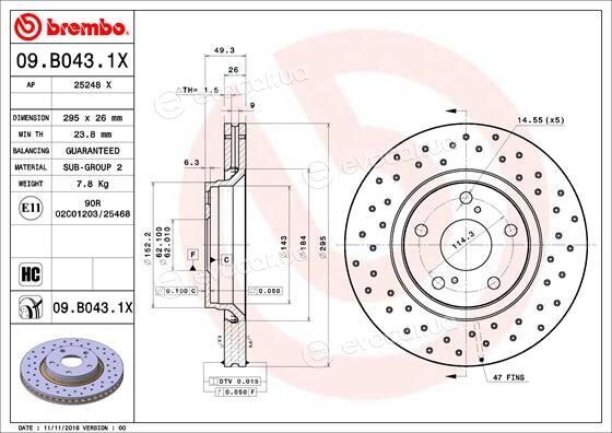 Brembo 09.B043.1X