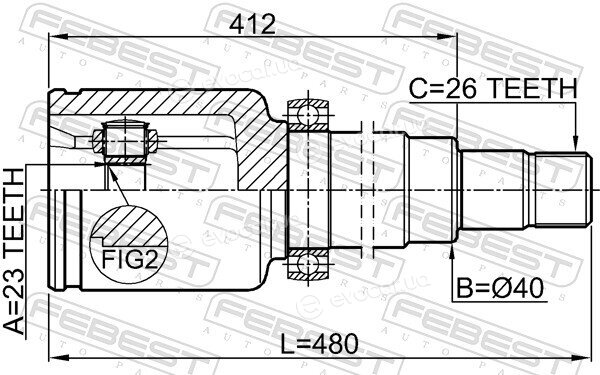 Febest 2111-CB320ATRH