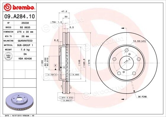 Brembo 09.A284.10
