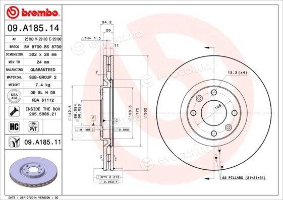 Brembo 09.A185.11