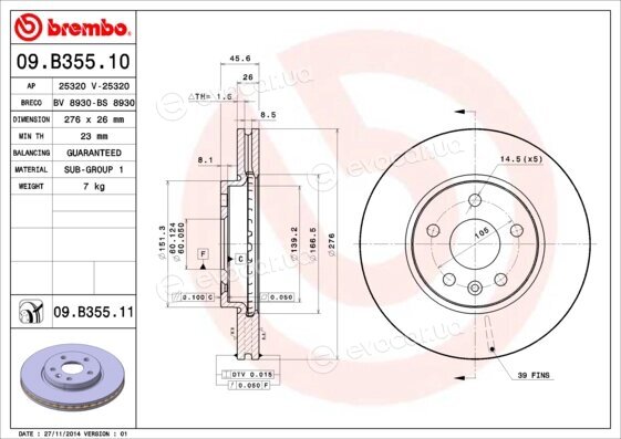 Brembo 09.B355.10