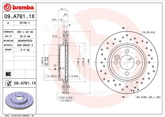 Brembo 09.A761.1X