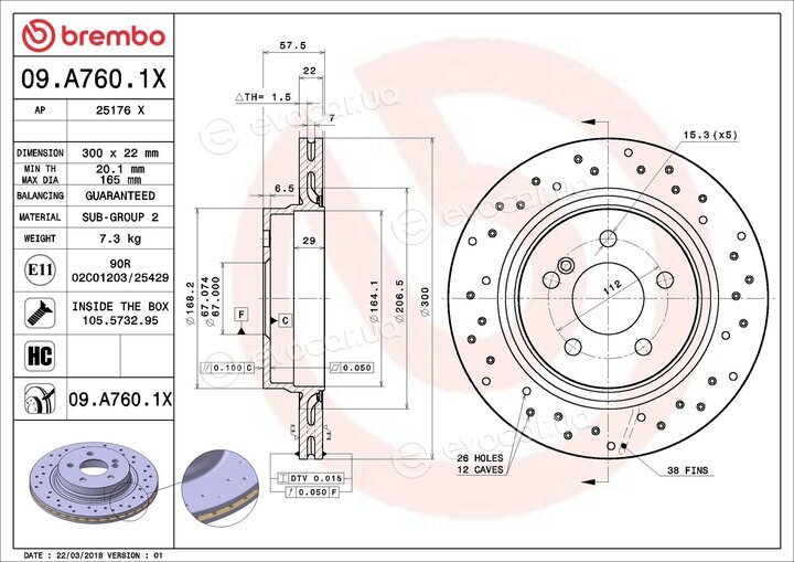 Brembo 09.A760.1X