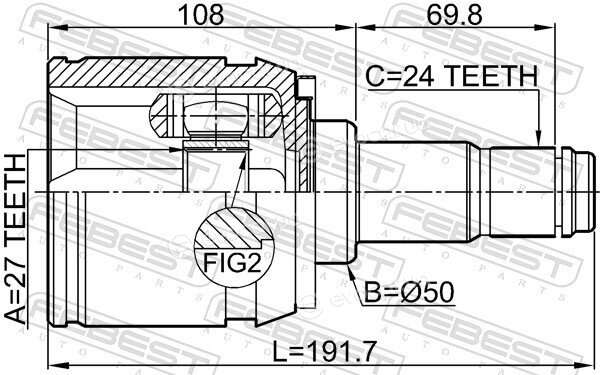 Febest 0111-GSL20LH