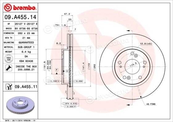 Brembo 09.A455.11