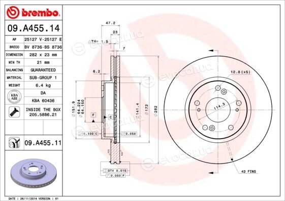 Brembo 09.A455.14