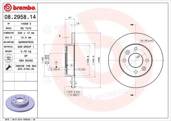 Brembo 08.2958.14