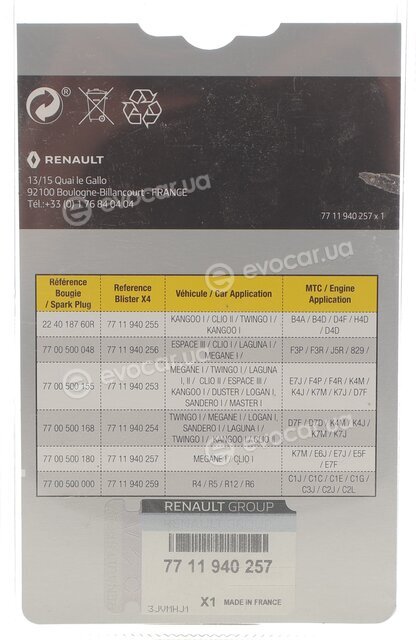 Renault / Nissan 7711940257