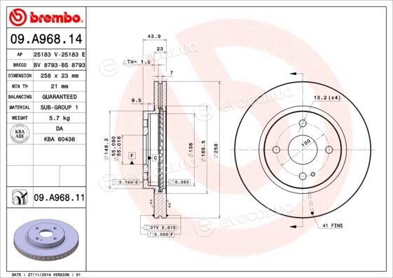 Brembo 09.A968.14