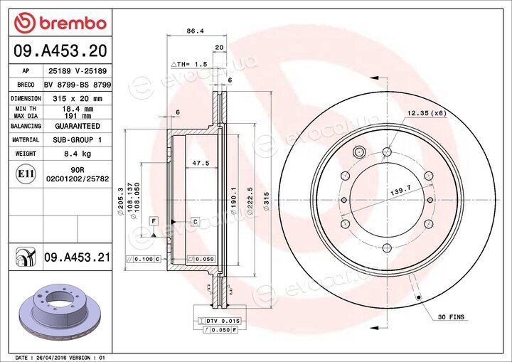 Brembo 09.A453.21