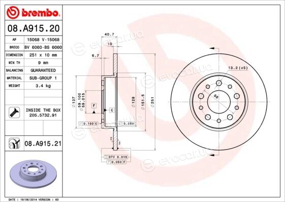 Brembo 08.A915.21