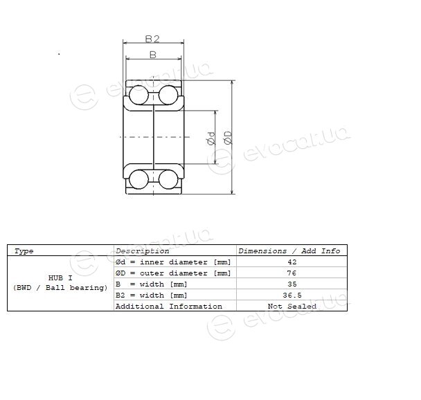 NSK ZA-/HO/42BWD06-JB-01