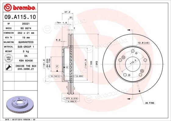 Brembo 09.A115.10