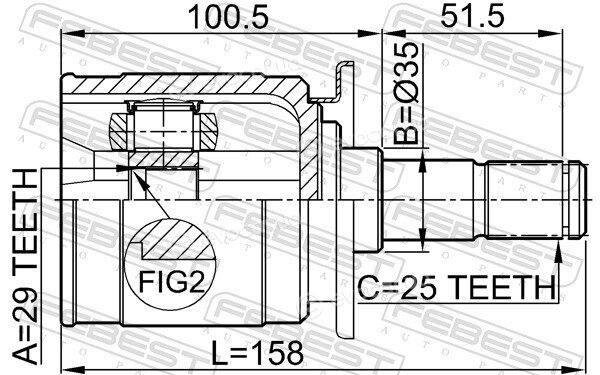 Febest 0411-CU20RR