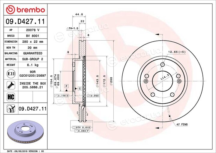 Brembo 09.D427.11